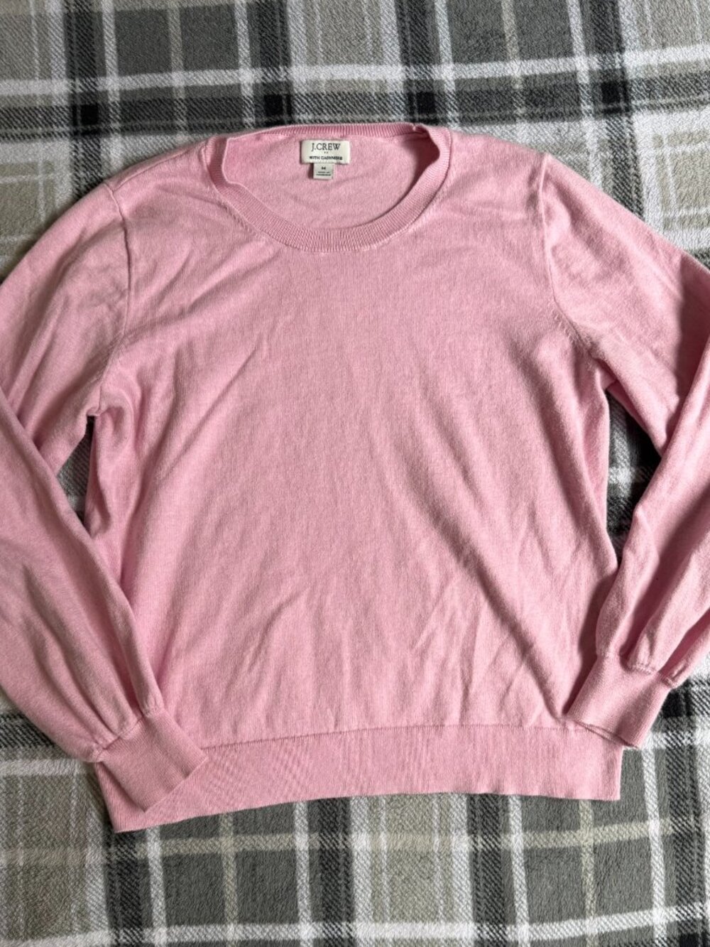 J.Crew Cashmere Blend Sweater Womens Pink Crewneck Pullover Soft Knit Size M